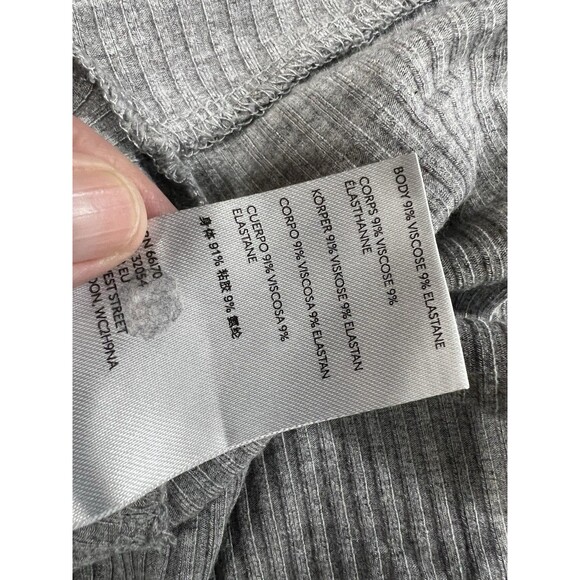 Maeve Anthropologie Women's Gray Peplum Ribbed Blouse Size Medium - Picture 3 of 10
